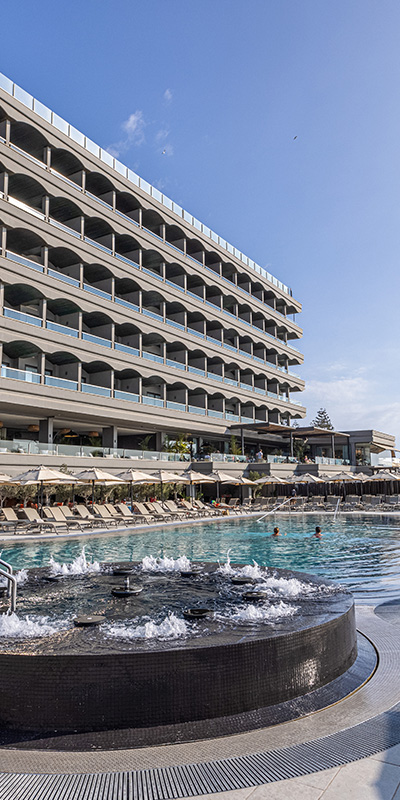 Circular hot tub lit at Hotel Faro, a Lopesan Collection Hotel in Maspalomas, Gran Canaria 